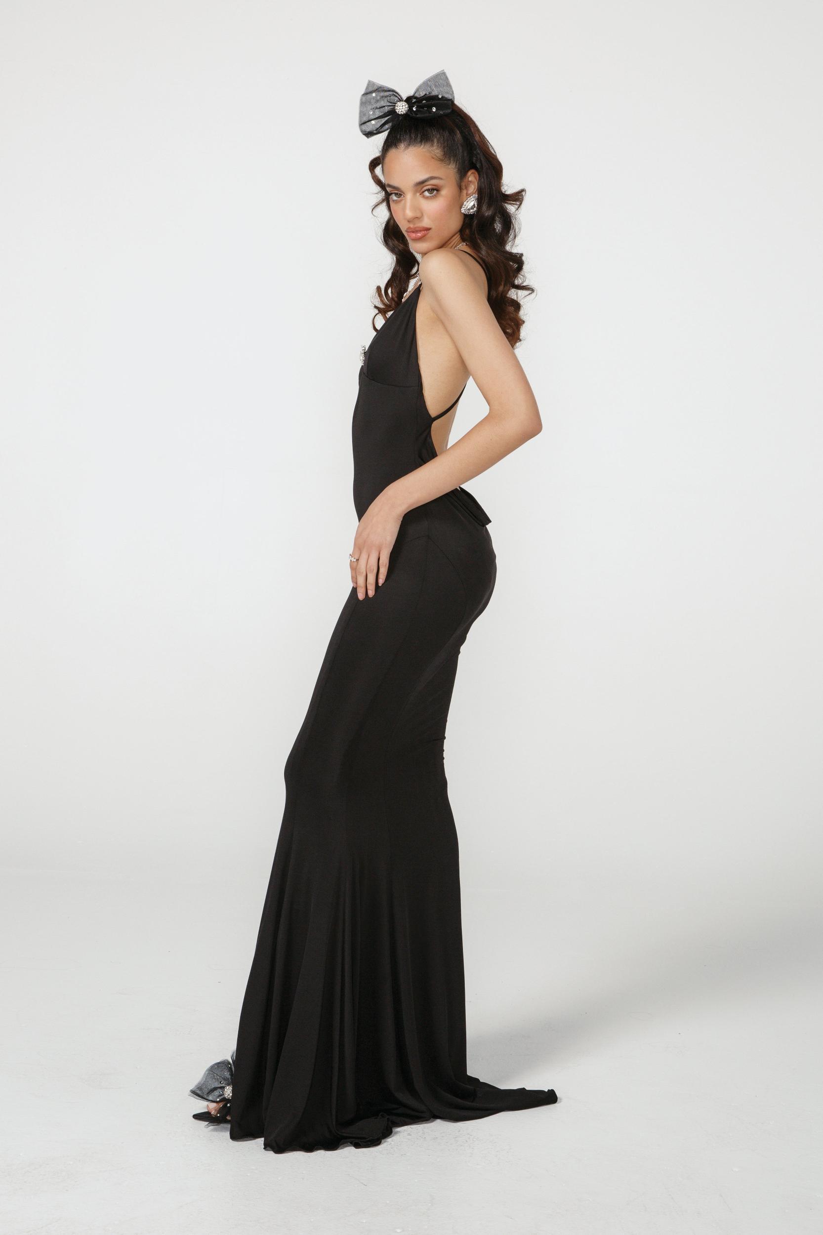 Tatiana Silk Diamond Dress (Black) (Final Sale) Product Image