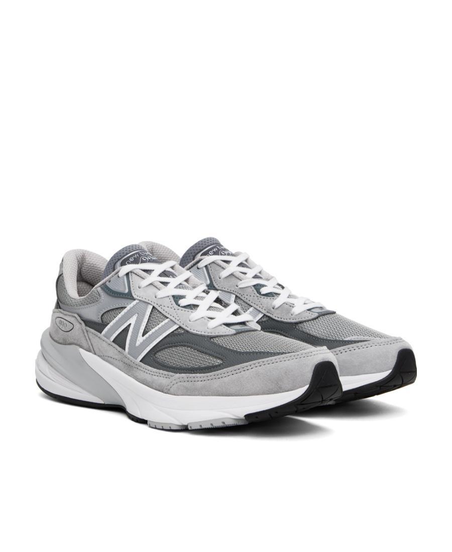 NEW BALANCE Grey Low Top Sneakers With Logo Detail In Suede And Tech Fabric Man Product Image