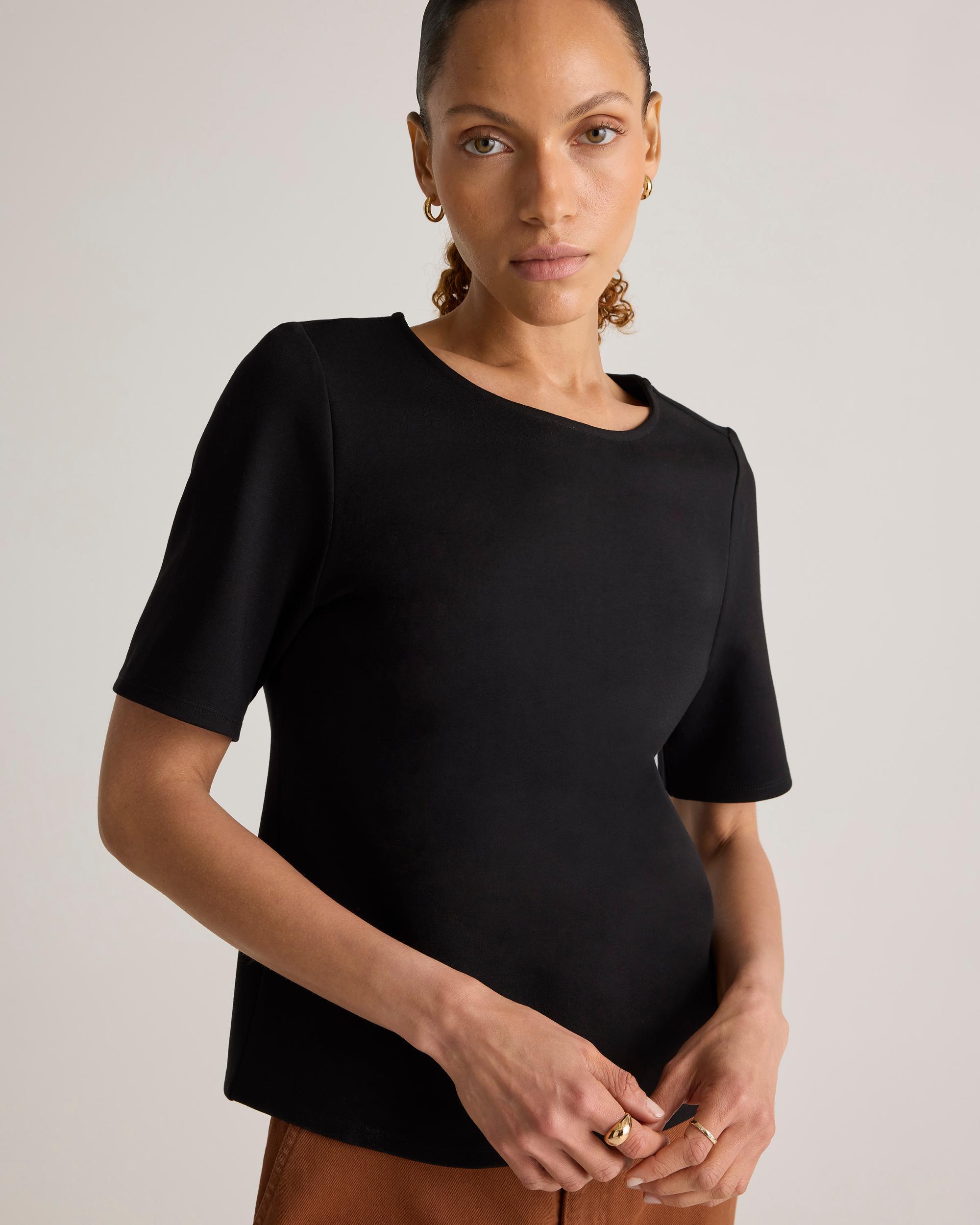 Quince | Women's Ultra-Stretch Ponte Short Sleeve Top Rayon Product Image