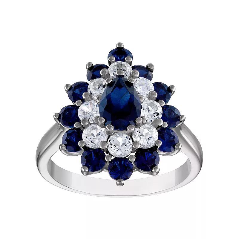 Designs by Gioelli Sterling Silver Gemstone Ring, Women's, Size: 8, Lab Created Blue Product Image