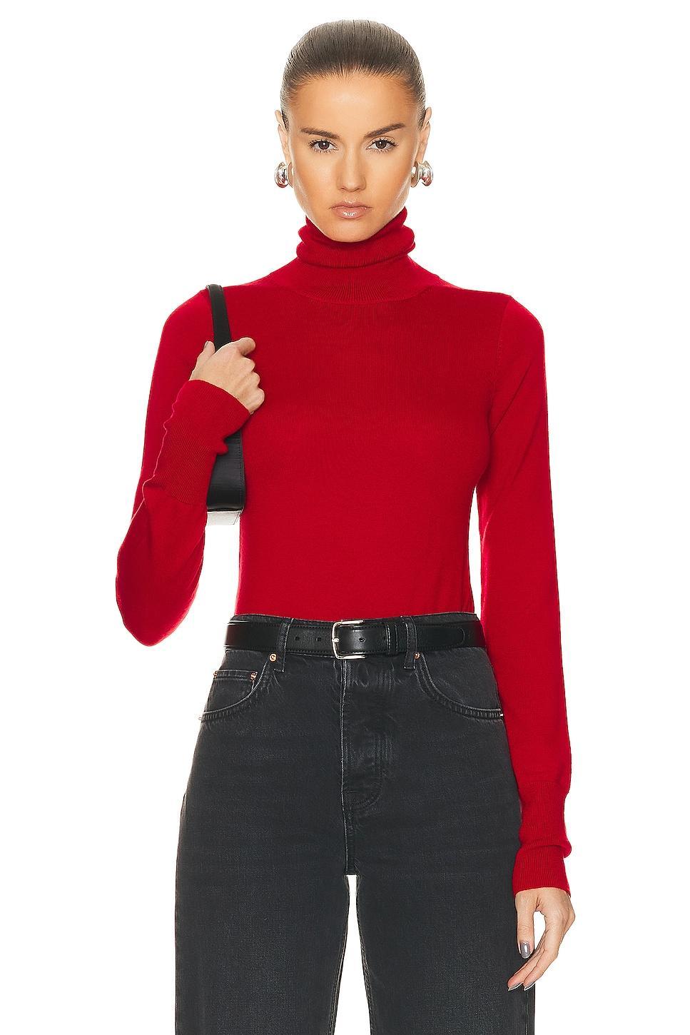 GRLFRND Merino Wool Turtleneck Sweater in Black. Size M, S, XS. Product Image
