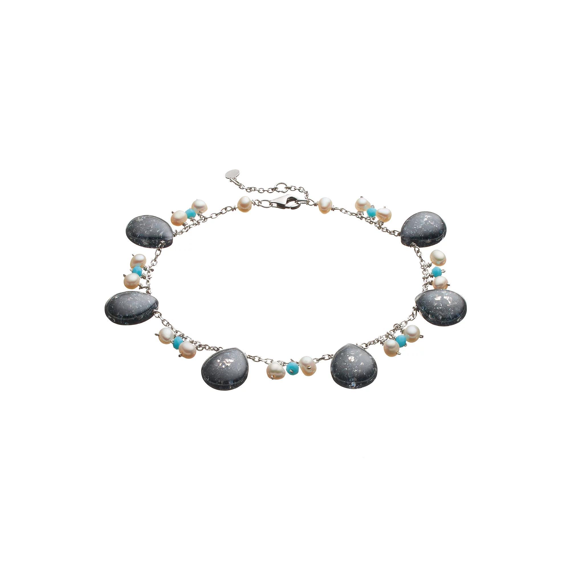 Sterling Silver Gemstone Charm Bracelet, Women's, Size: 7.5", Multicolor Product Image
