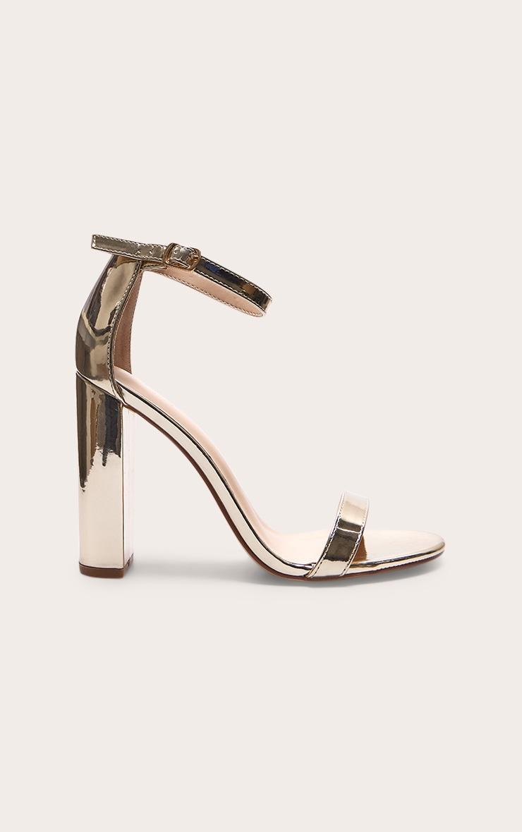 May Gold Block Heeled Sandal Product Image