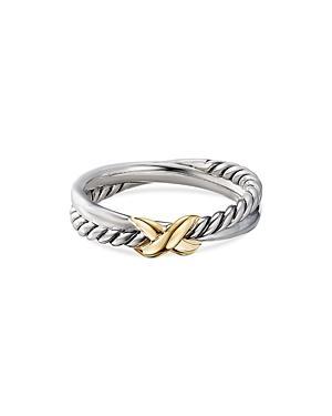 Petite X Ring in Silver with 18K Gold, 4mm Product Image