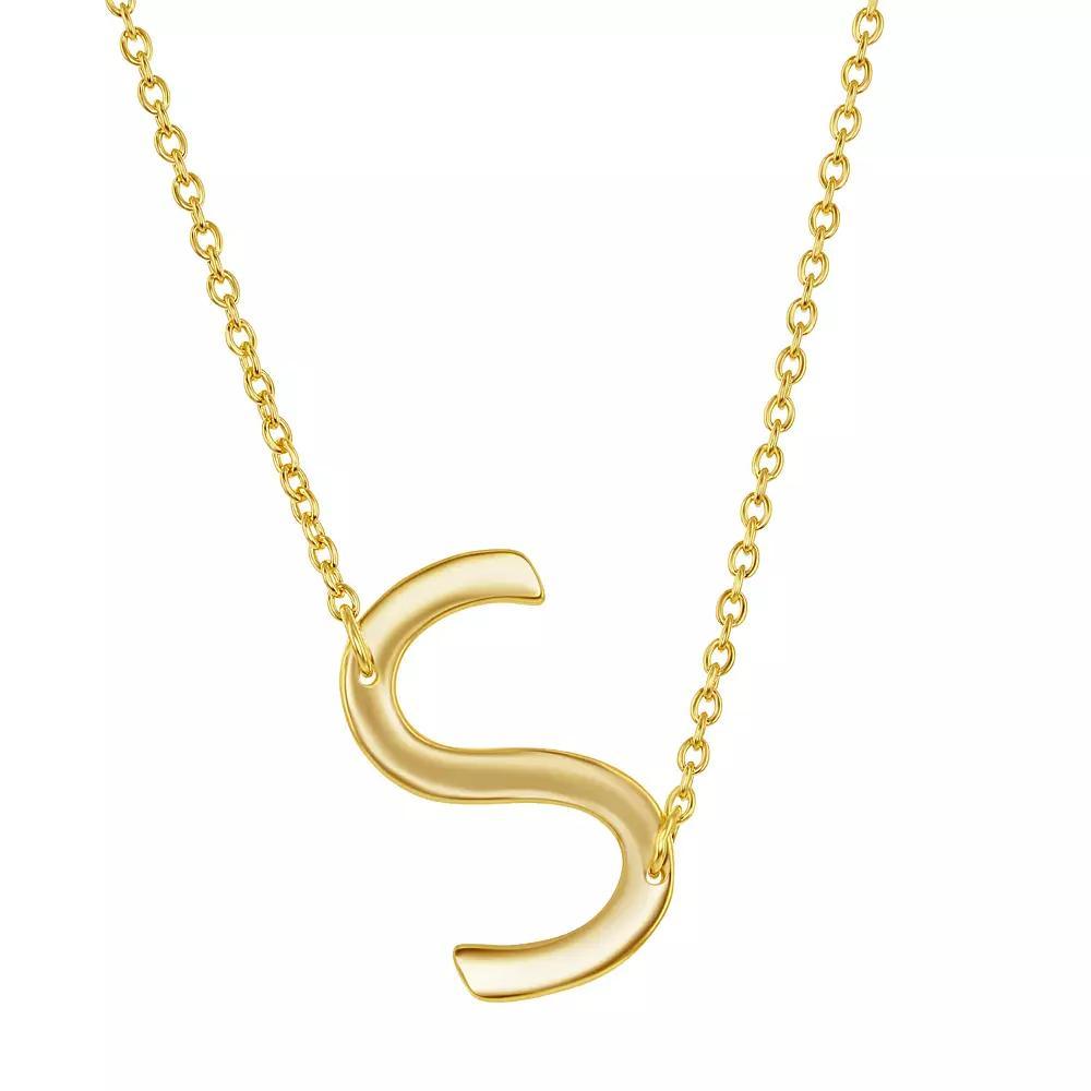 Sterling Silver Sideways Initial Necklace, Women's, Size: 16-18" ADJ, Gold Tone Z Product Image