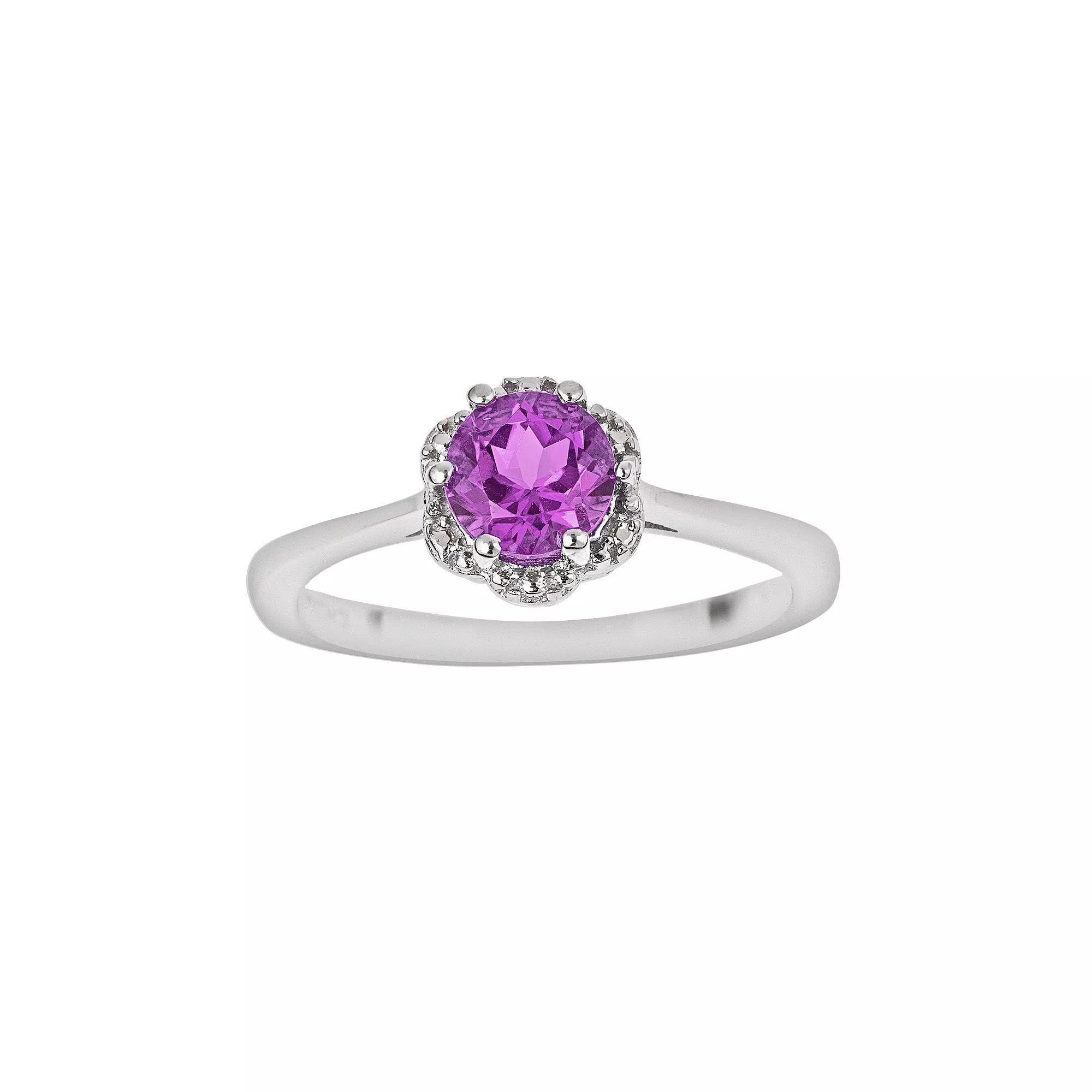 Celebration Gems Sterling Silver Garnet Scalloped Frame Ring, Women's, Size: 7 Product Image