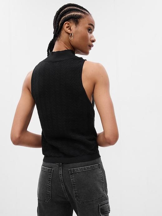 Pointelle Mockneck Sweater Tank Product Image