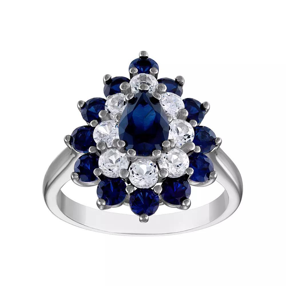 Designs by Gioelli Sterling Silver Gemstone Ring, Women's, Size: 8, Lab Created Blue Product Image