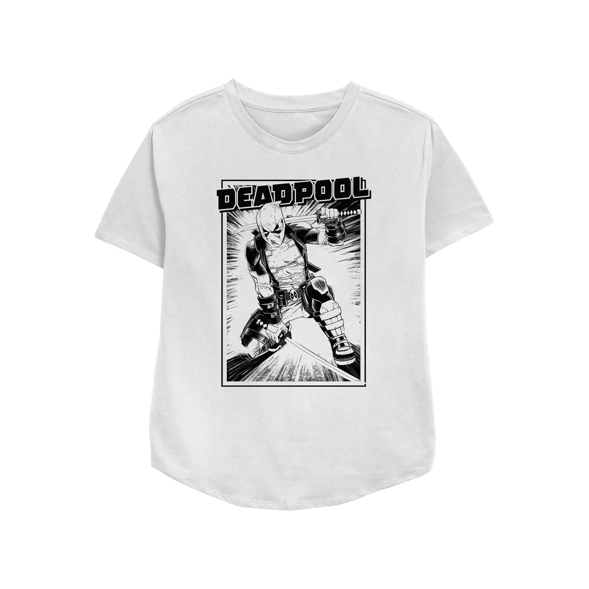 Women's Marvel Deadpool Samurai Stance Graphic Tee, Size: Small, White Product Image