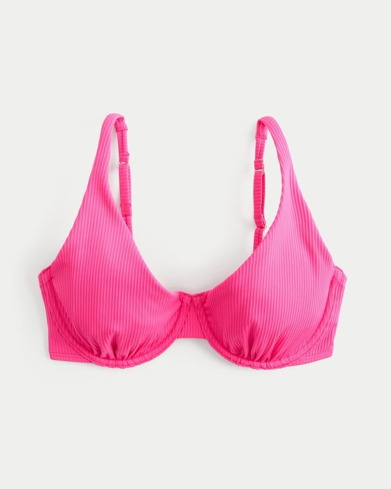 Curvy High Apex Ribbed Underwire Bikini Top Product Image