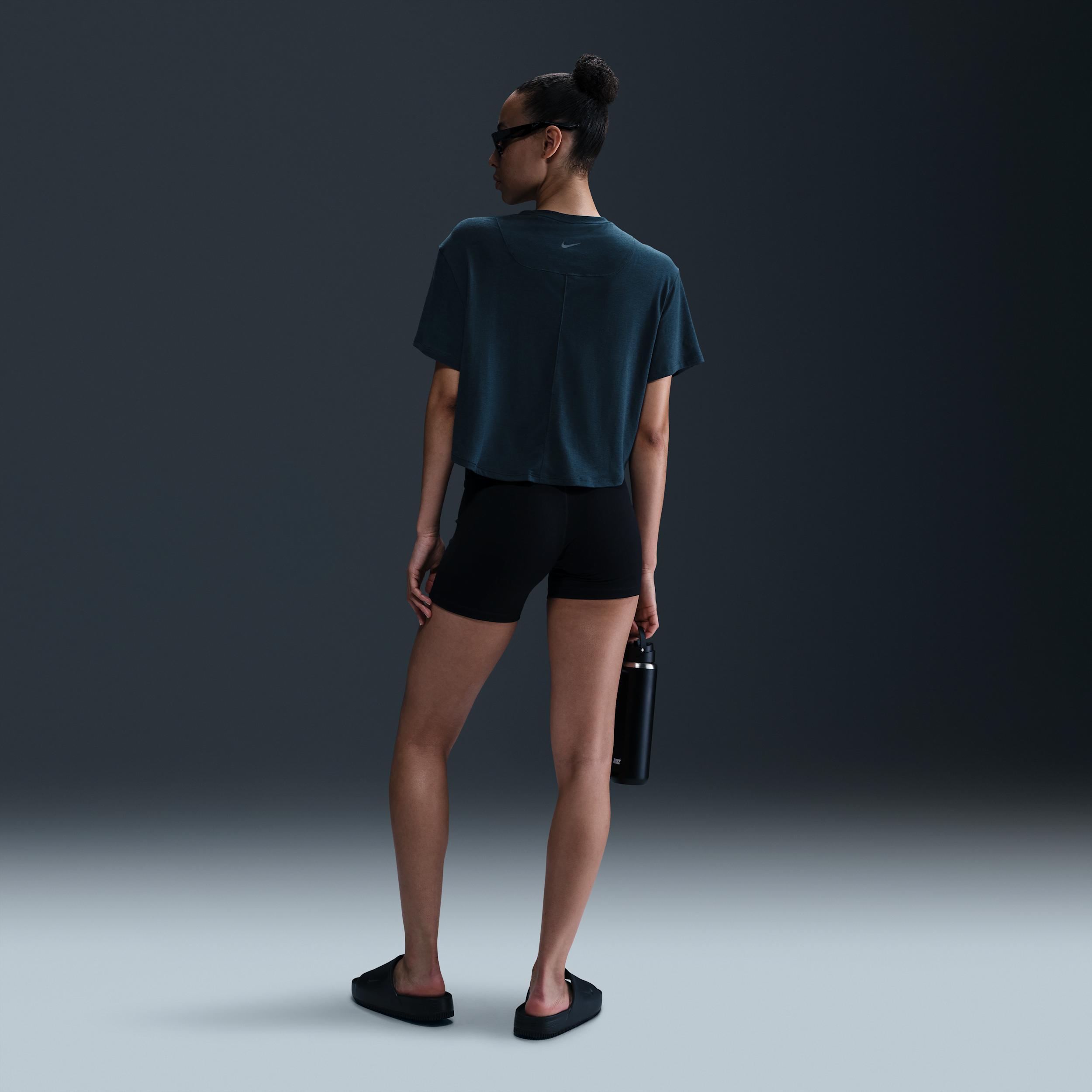 Women's Nike Relaxed Dri-Fit Cropped Top, Size: XL, Black Product Image