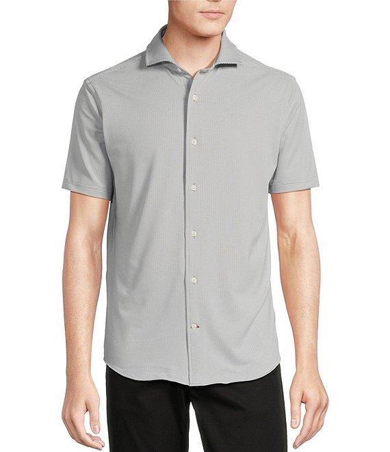 Cremieux Blue Label Micro-Stripe Brrr°® Jacquard Coat Front Short Sleeve Woven Shirt Product Image