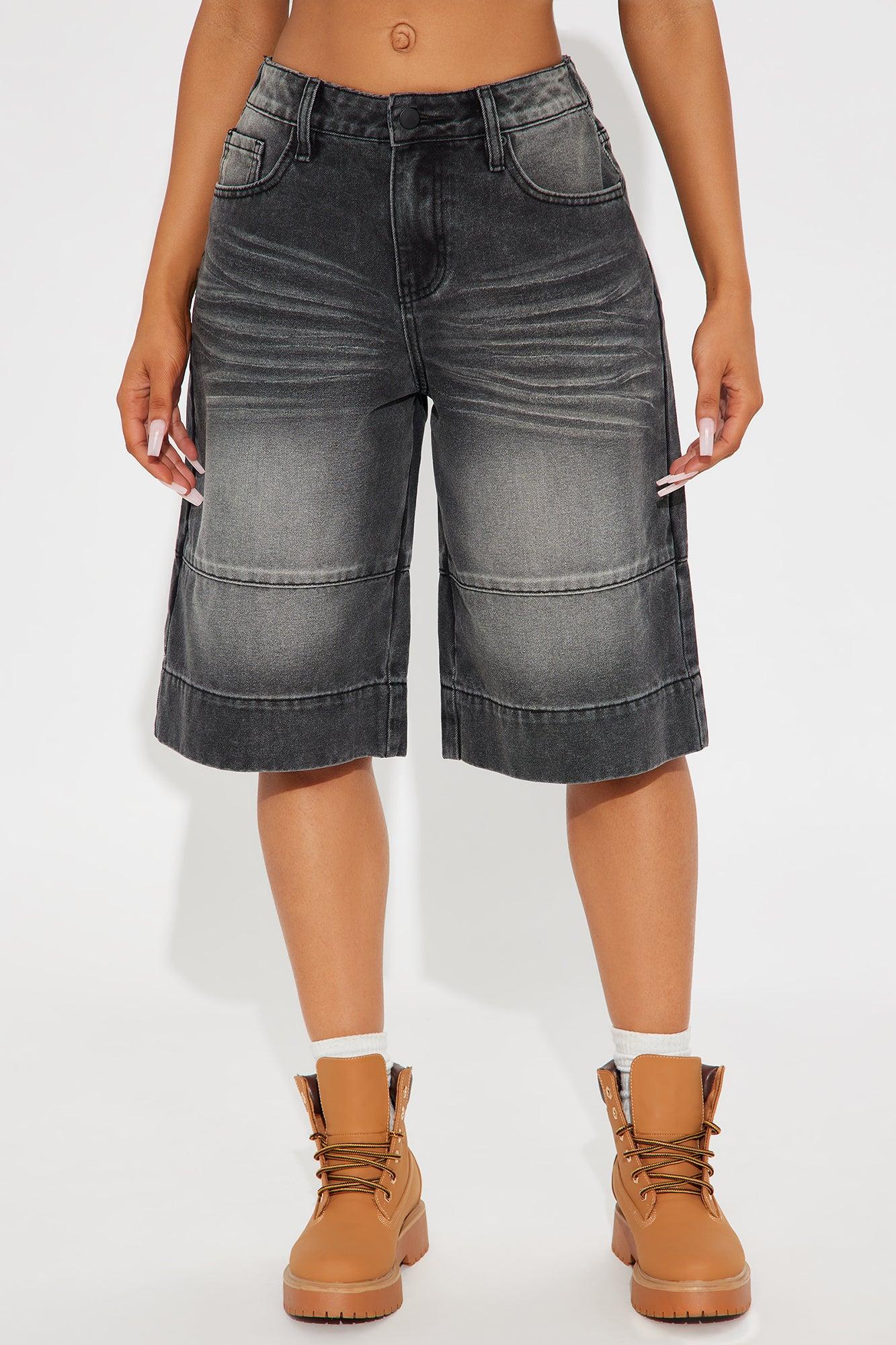 Keeping It Cool Denim Jorts - Black Wash Product Image