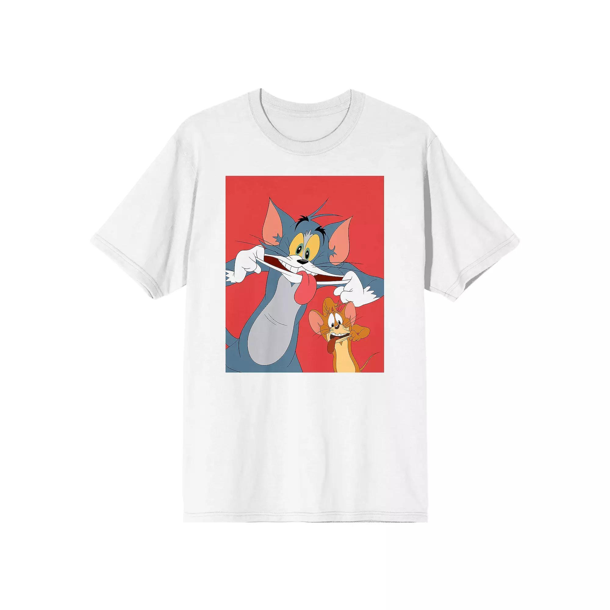 Men's Tom & Jerry Classic Duo Graphic Tee, Size: Medium, White Product Image