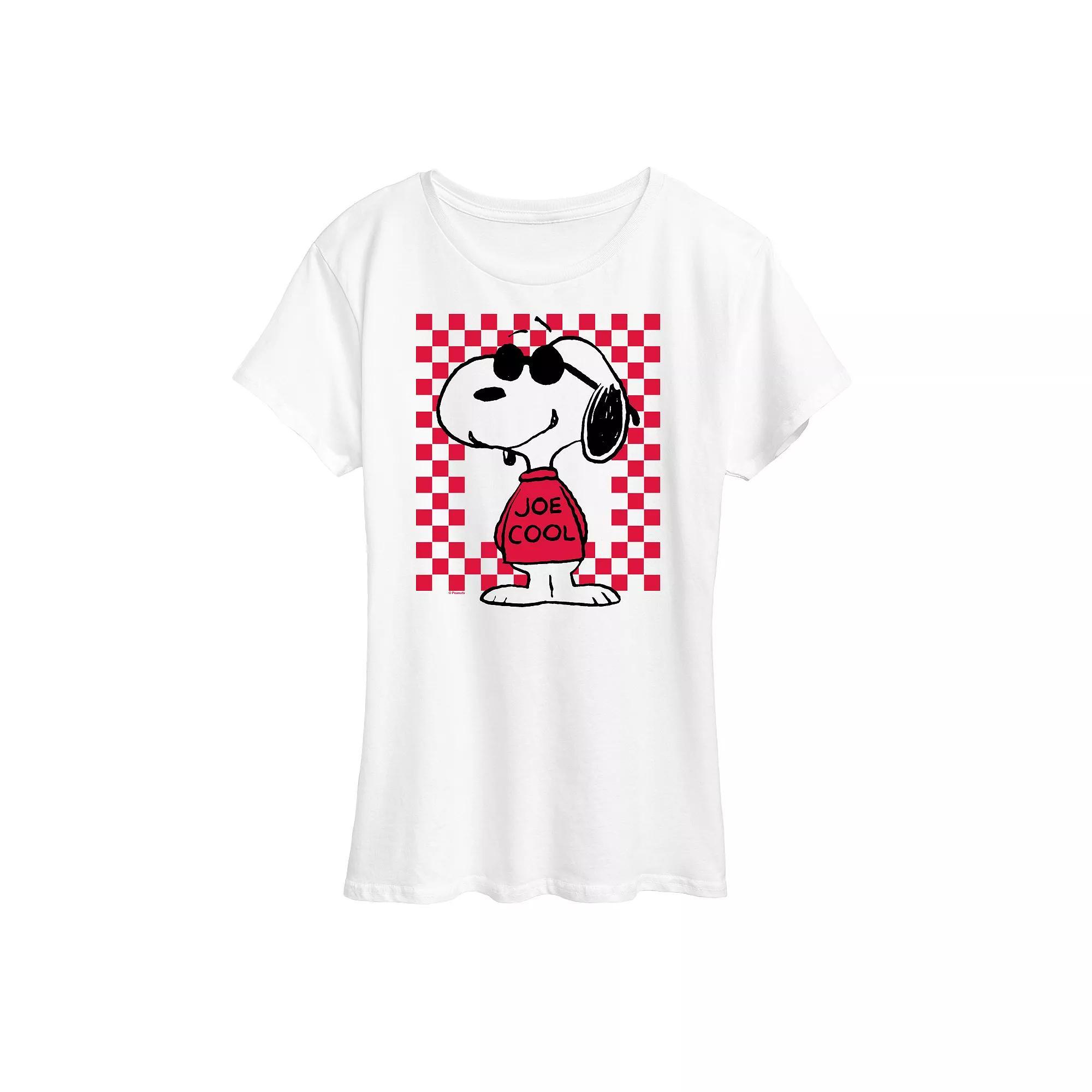 Womens Peanuts Snoopy Joe Cool Checker Graphic Tee Product Image