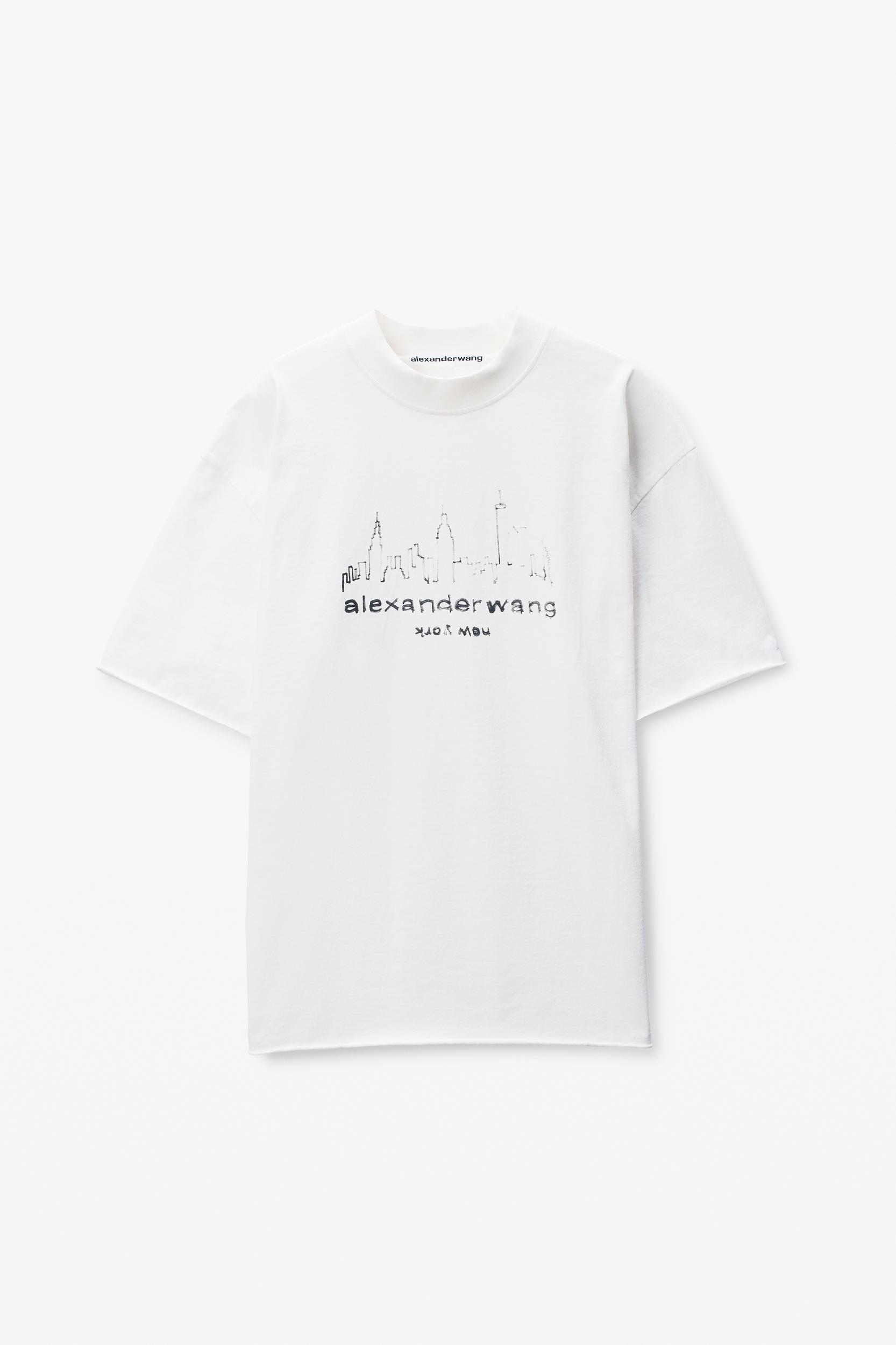 White Cotton Oversized Logo T-shirt Product Image