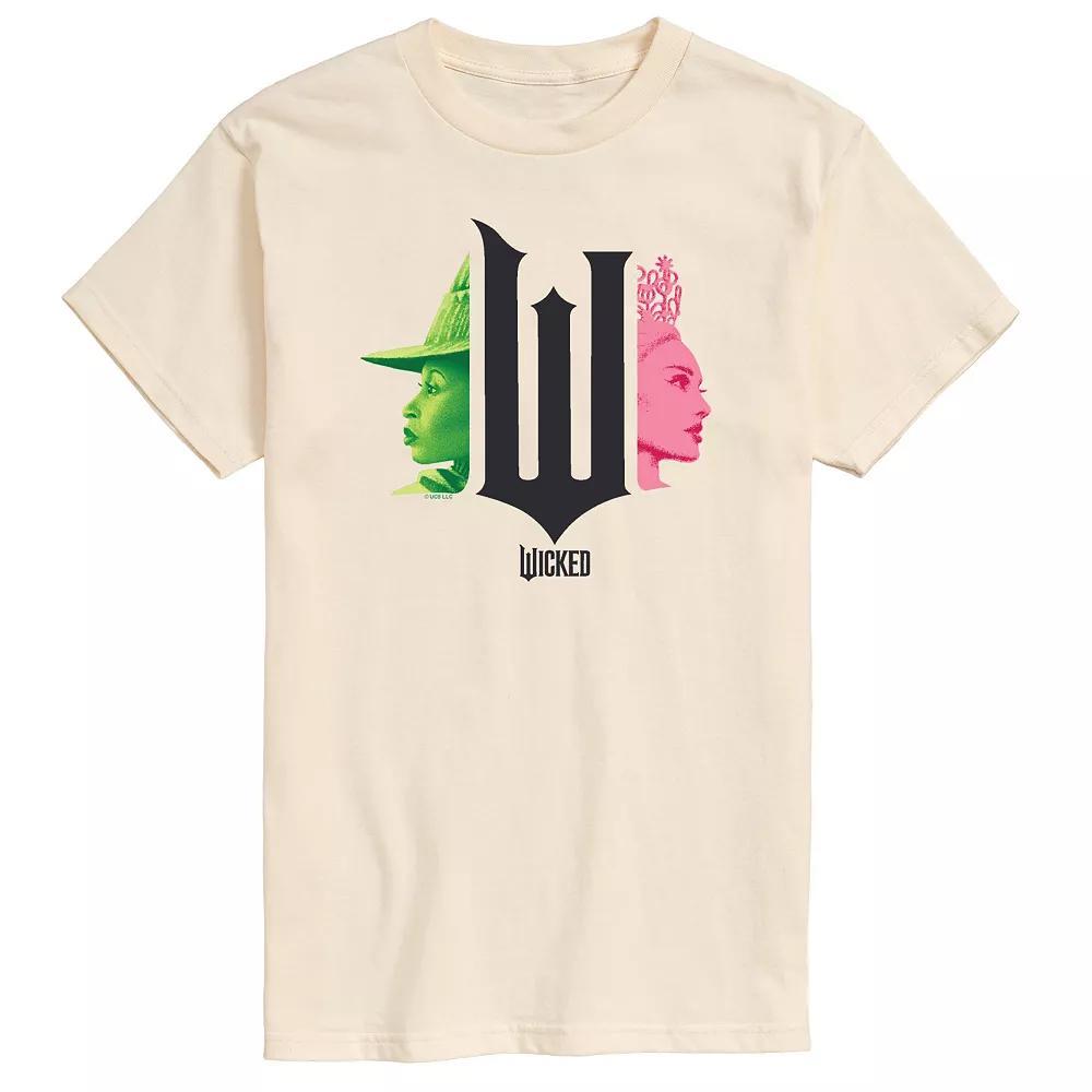 Men's Wicked Elphaba & Glinda Graphic Tee, Size: Large, Ivory Product Image