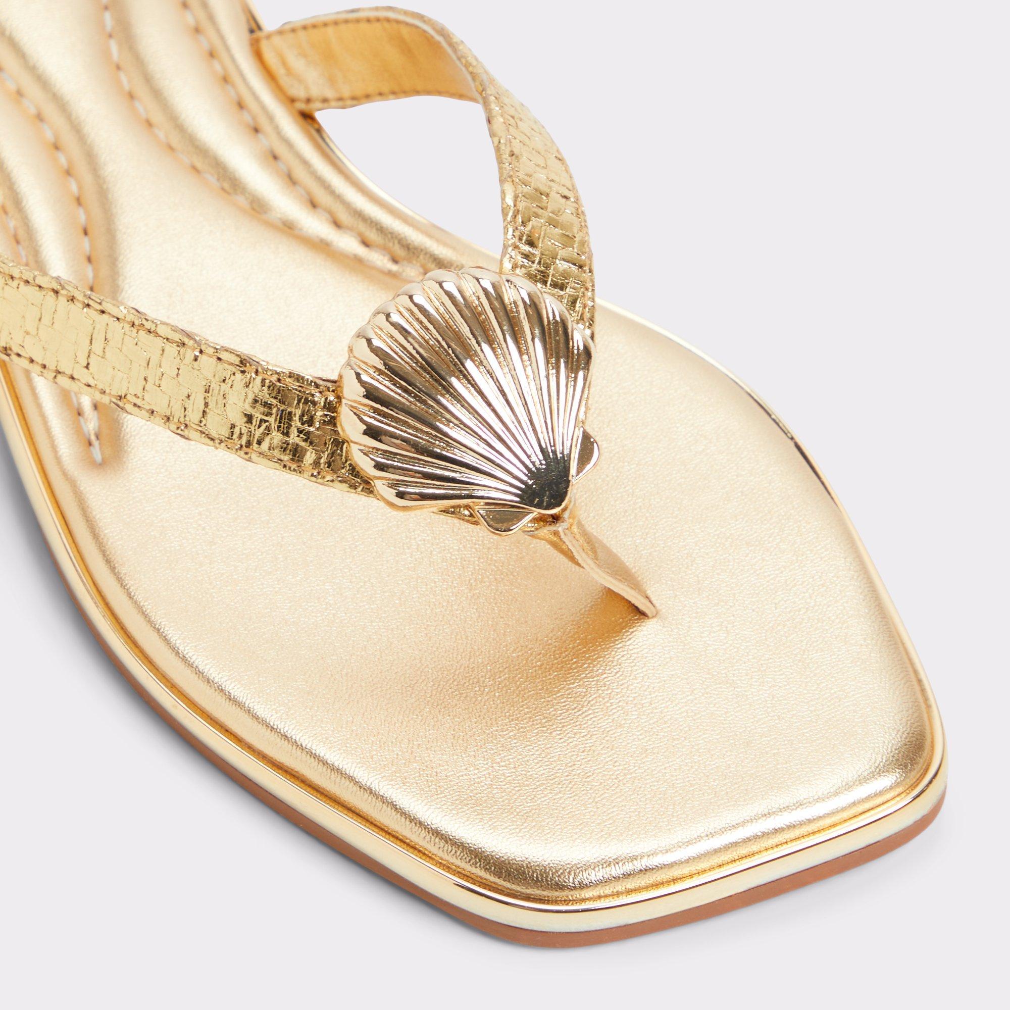 Conchiglia Gold Women's Flat Sandals | ALDO US Product Image