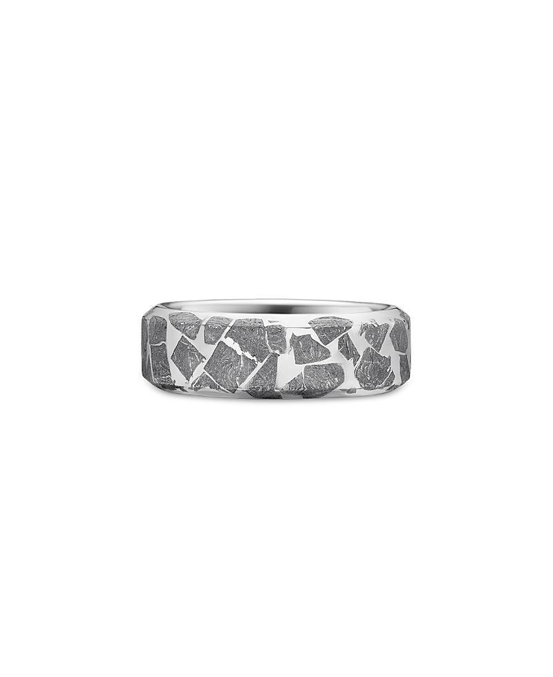 Mens Meteorite Band Ring in Sterling Silver, 8.5MM Product Image