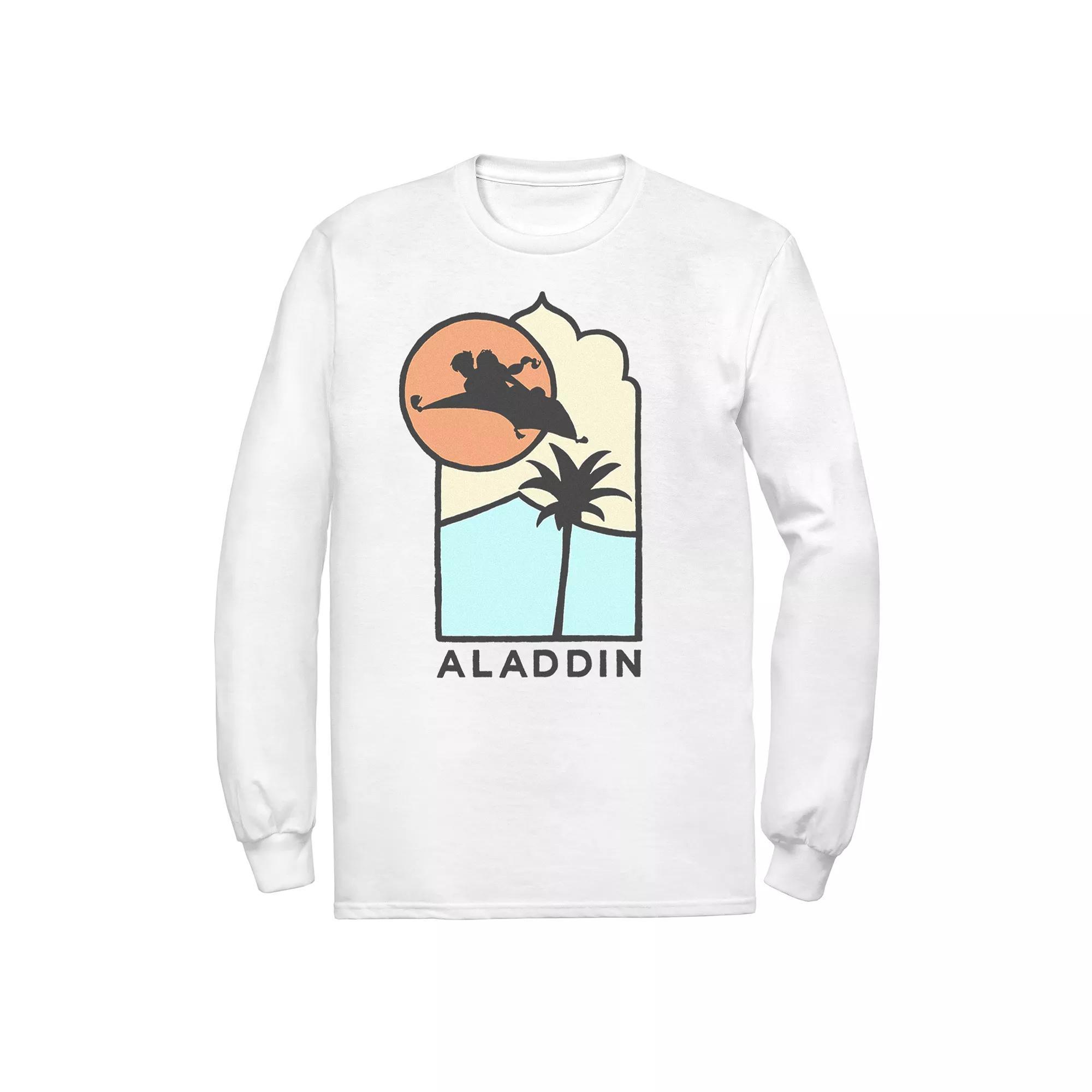 Disney's Aladdin Men's Pop Art Long Sleeve Graphic Tee, Size: Large, White Product Image