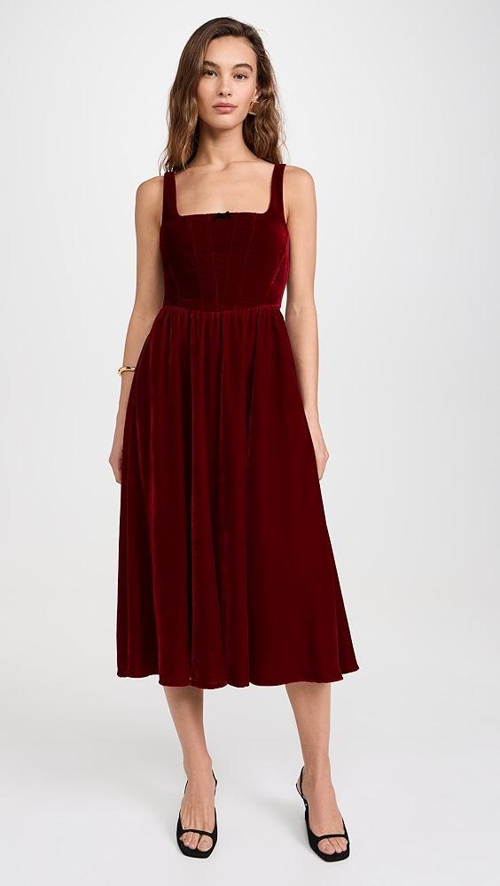WAYF Bustier Velvet Midi Dress | Shopbop Product Image