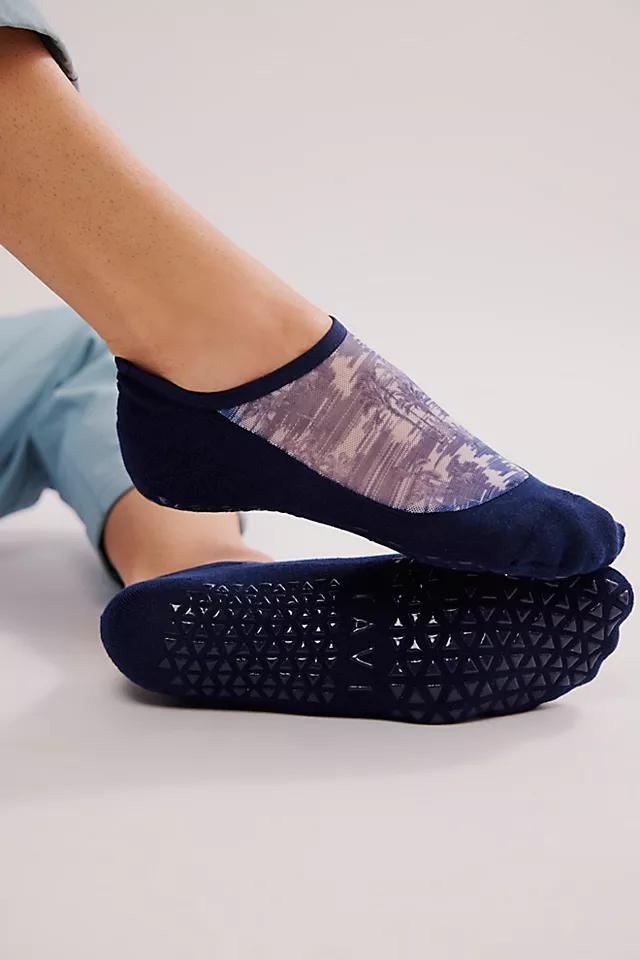 Navy Tropic Toile Grip Socks Product Image