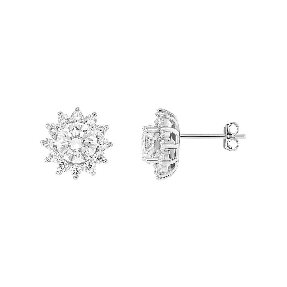 PRIMROSE Sterling Silver Cubic Zirconia Flower Stud Earrings, Women's Product Image