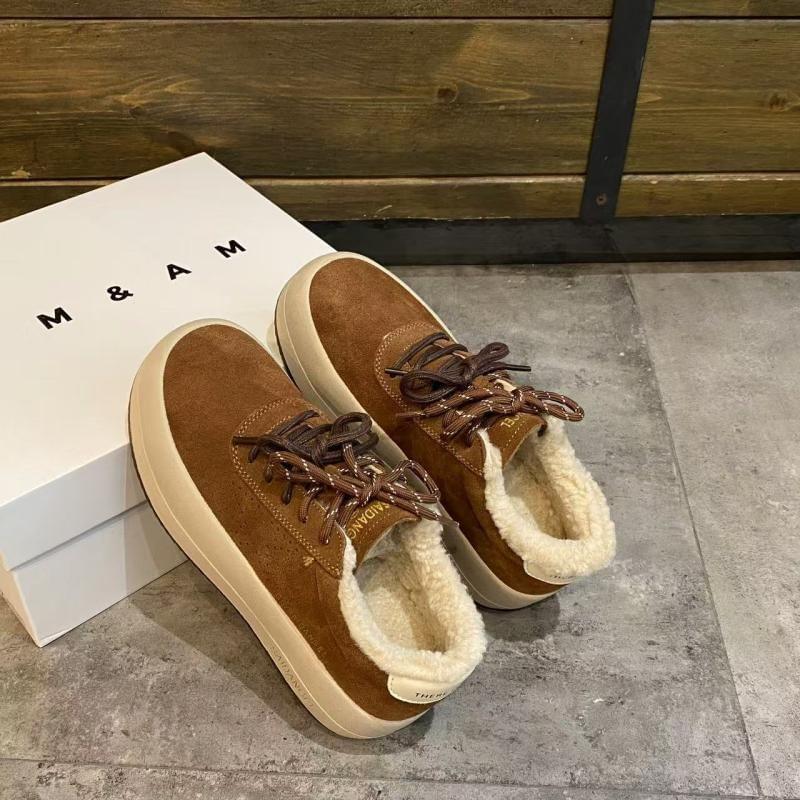 Lace-Up Fleece-Lined Platform Sneakers Product Image