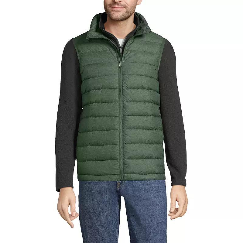 Men's Lands' End Wanderweight Down Puffer Vest, Size: Large, Mist Green Product Image