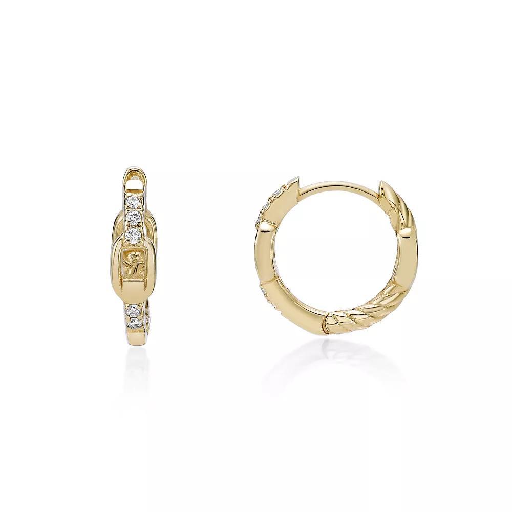 Gemminded 18k Gold Over Silver 1/10 Carat T.W. Lab-Grown Diamond Earrings, Women's, Gold Tone Product Image