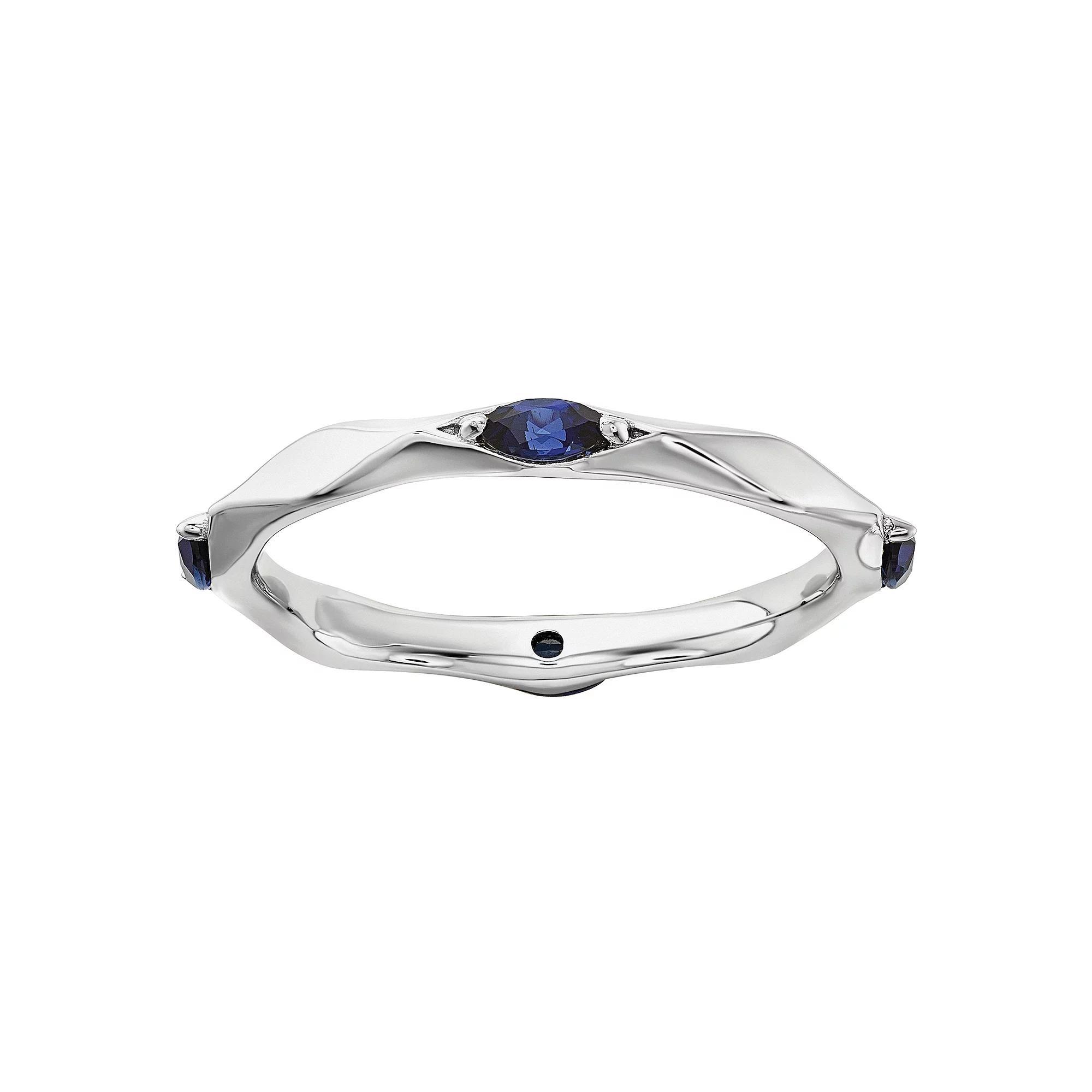 Stacks & Stones Sterling Silver Gemstone Stackable Ring, Women's, Size: 5, Created Blue Product Image