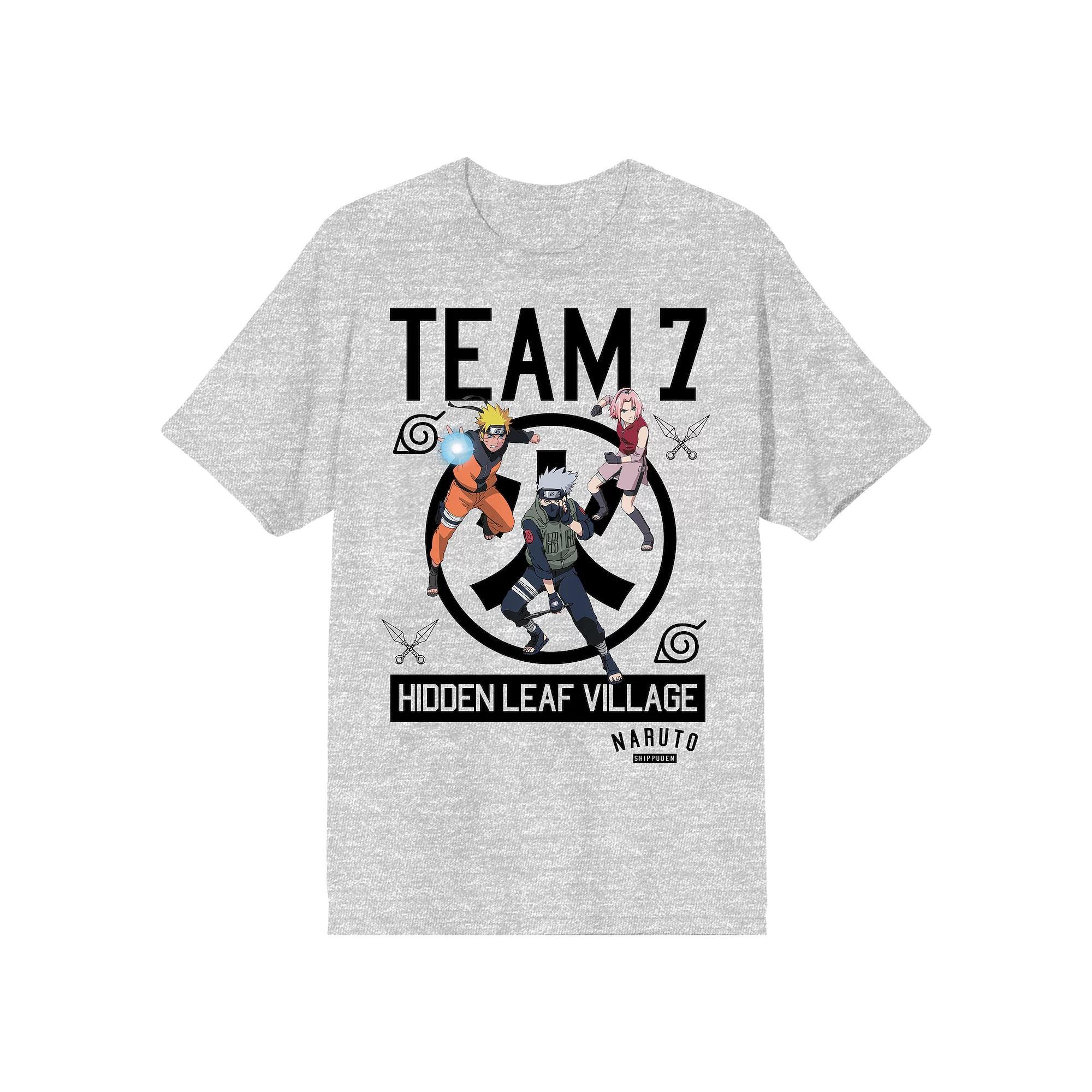 Men's Naruto Team 7 Heather Tee, Size: XL, Grey Product Image