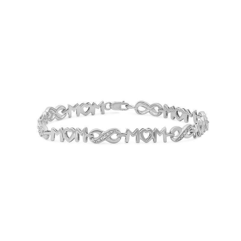 Jewelexcess 14k Gold Over Silver Diamond Accent "Mom" Bracelet, Women's, Gold Tone Product Image