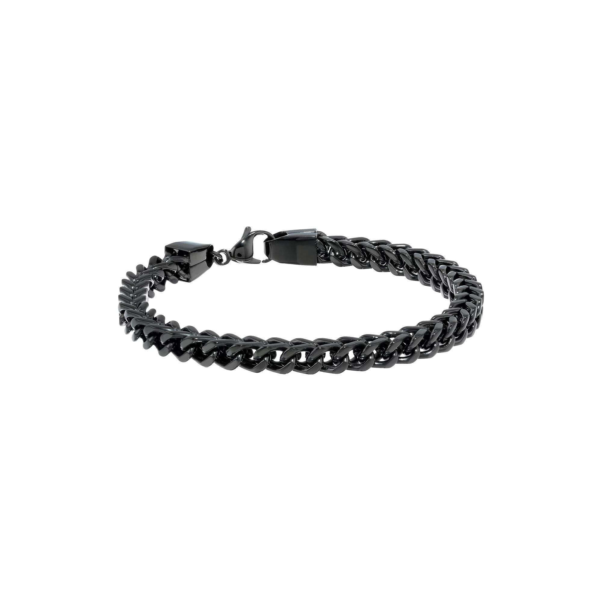 LYNX Ion-Plated Stainless Steel Foxtail Chain Bracelet, Men's, Size: 9", Black Product Image