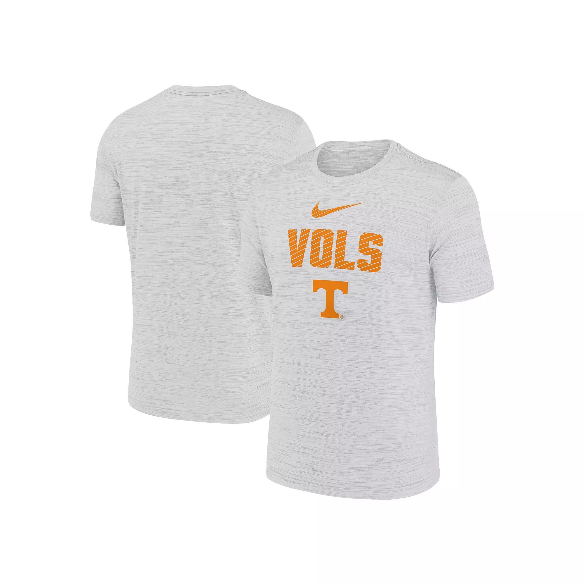 Men's Nike White Tennessee Volunteers Campus Slant Velocity Performance T-Shirt, Size: Medium, Grey Product Image