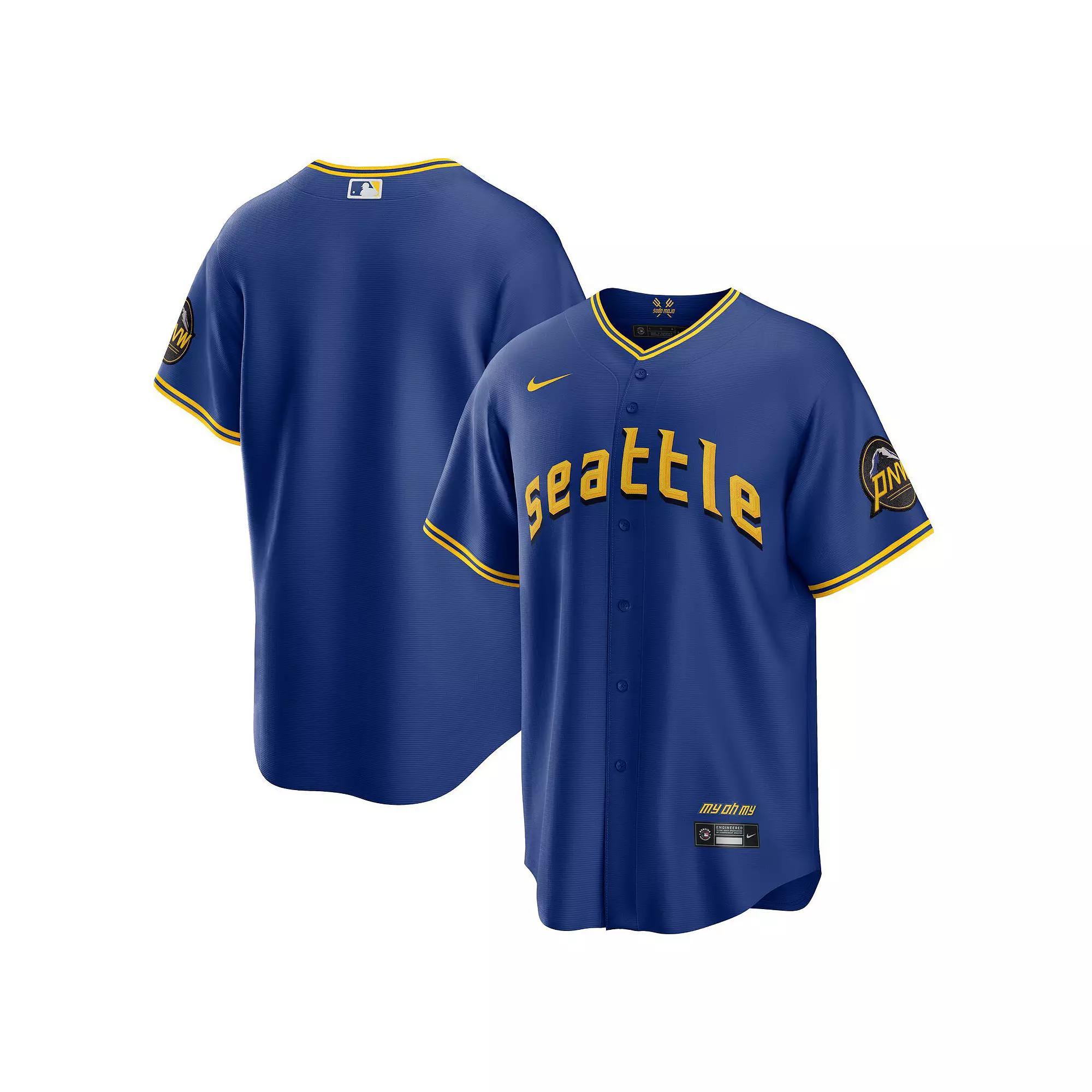Men's Nike  Royal Seattle Mariners City Connect Replica Jersey, Size: Small, Blue Product Image