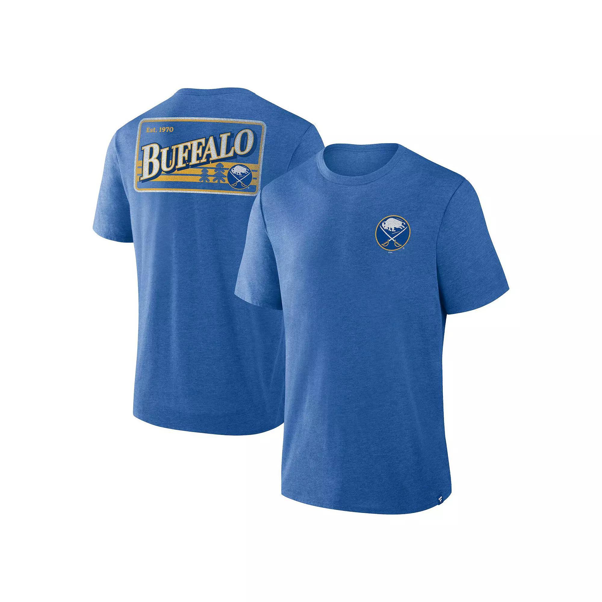 Men's Fanatics Heather Royal Buffalo Sabres Fan Lanes Tri-Blend T-Shirt, Size: Small, Blue Product Image