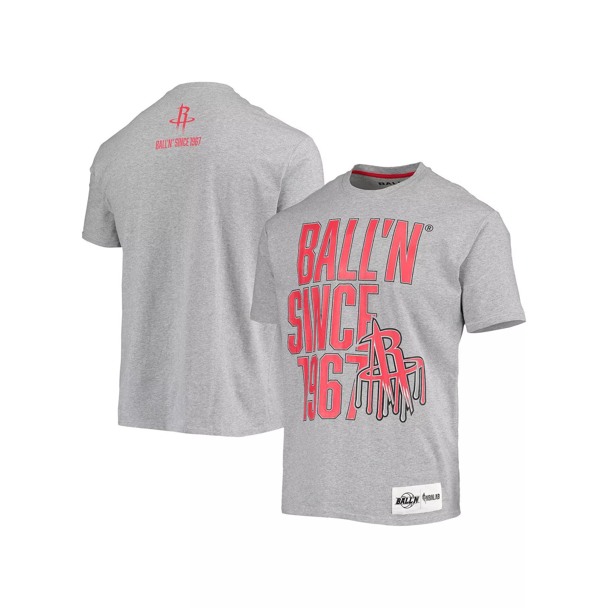 Men's BALL'N Heathered Gray Houston Rockets Since 1967 T-Shirt, Size: Medium, Grey Product Image