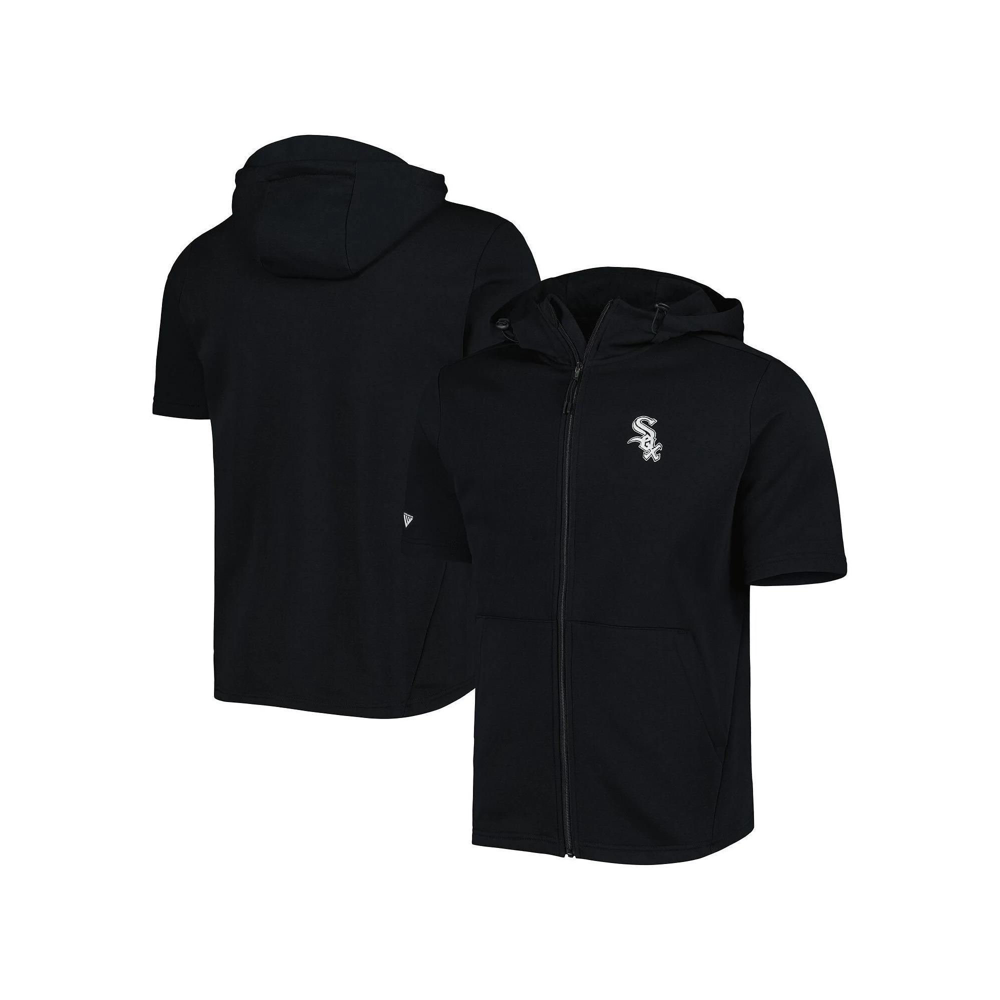 Men's Levelwear Black Chicago White Sox Recruit Full-Zip Short Sleeve Hoodie, Size: 2XL Product Image