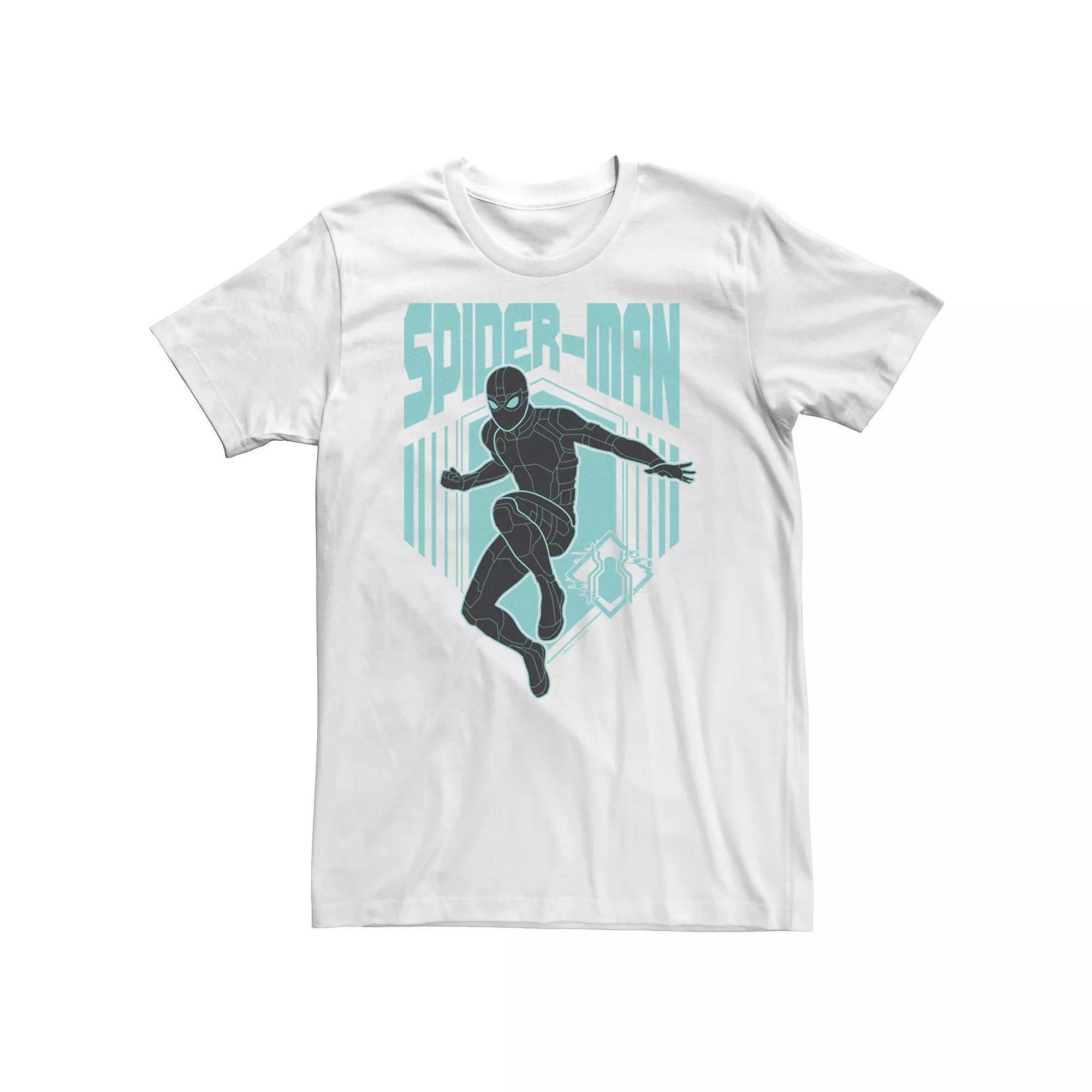 Big & Tall Marvel Spider-Man Far From Home Stealth Suit Silhouette Logo Tee, Men's, Size: 4XL Tall, White Product Image