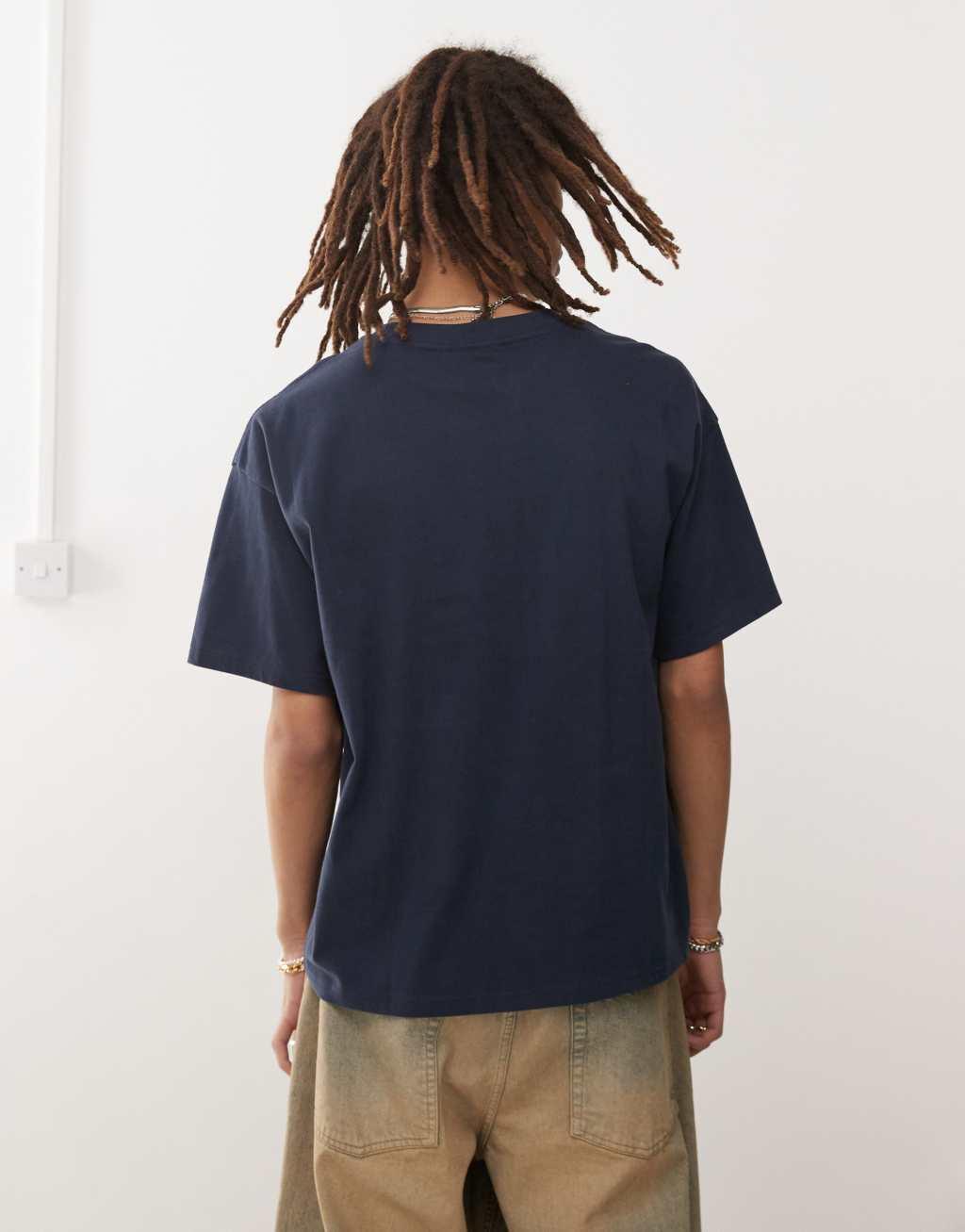 Weekday Great oversized boxy fit t-shirt in navy Product Image