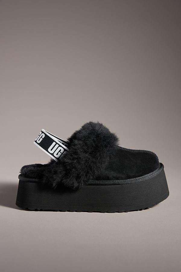 Womens Funkette Suede Sheepskin-Trim Slingback Mules Product Image
