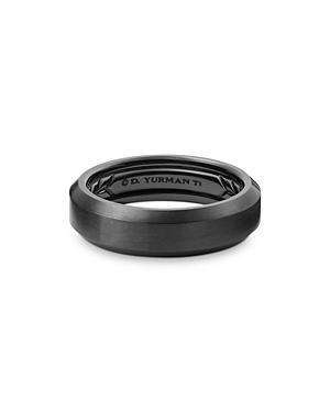 David Yurman Mens Black Titanium Beveled Band Ring Product Image