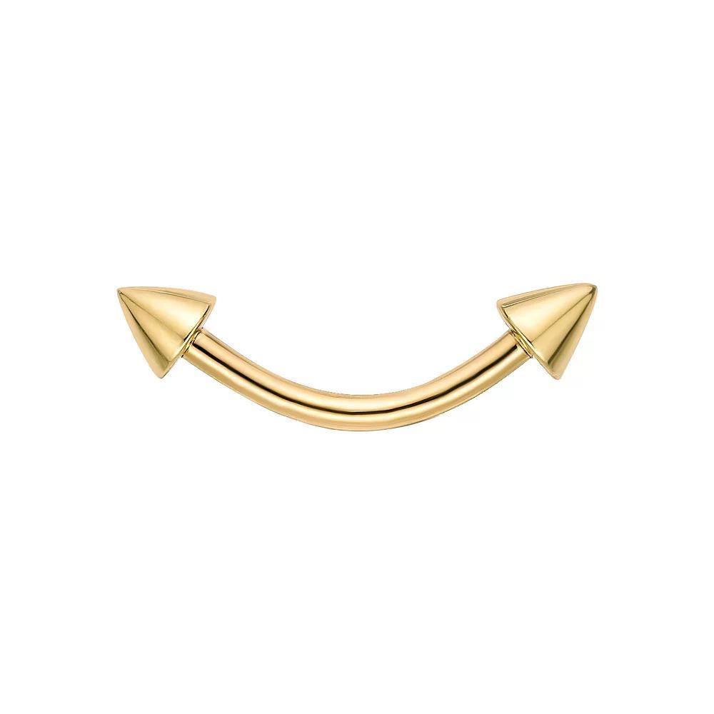 Lila Moon 14k Gold Curved Barbell Eyebrow Ring, Women's Product Image