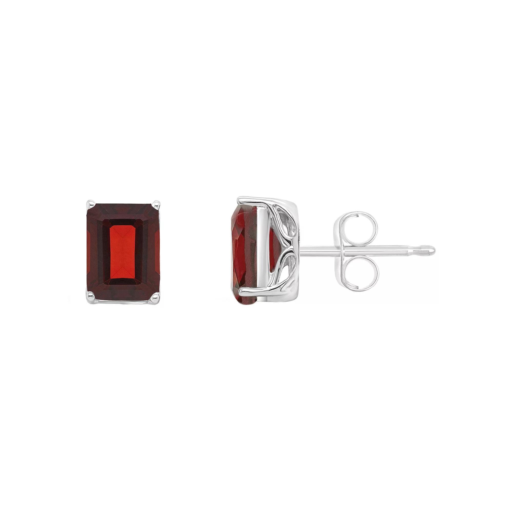 Alyson Layne 14k Gold Emerald Cut Citrine Stud Earrings, Women's, 14k White Gold Product Image
