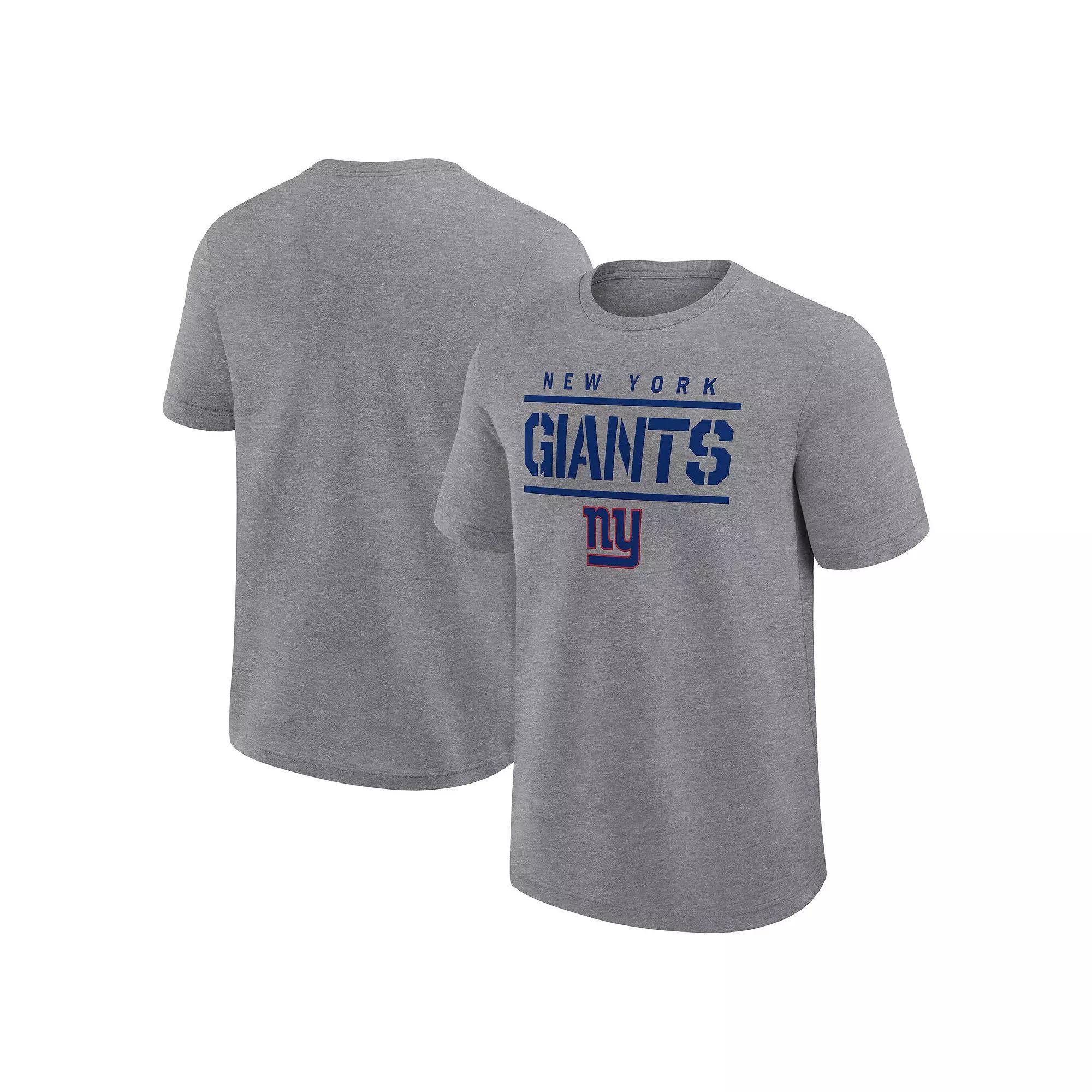 Men's Fanatics Heather Gray New York Giants Big & Tall Top Notch T-Shirt, Size: 2XB, Grey Product Image