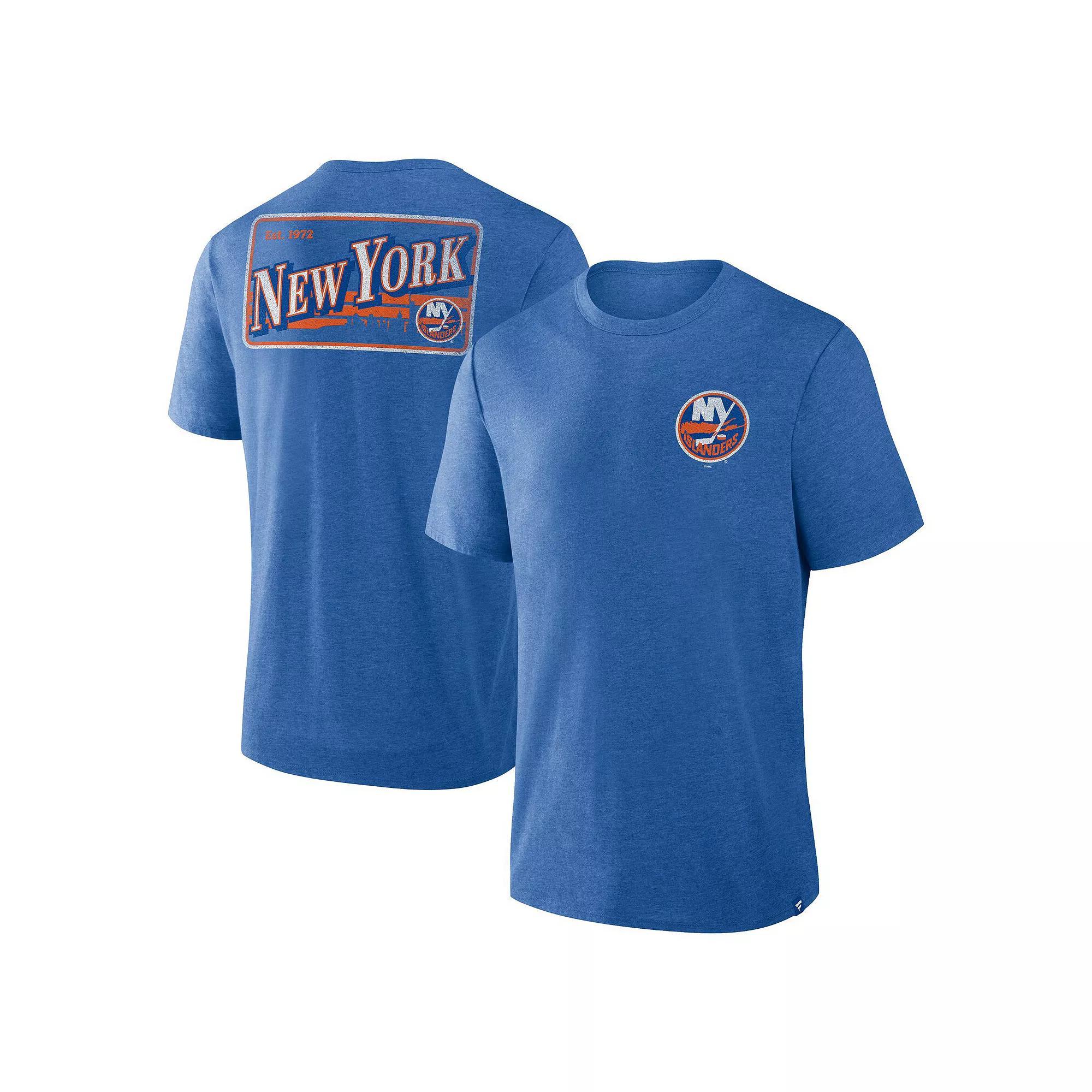 Men's Fanatics Heather Royal New York Islanders Fan Lanes Tri-Blend T-Shirt, Size: 3XL, Isl Blue Product Image