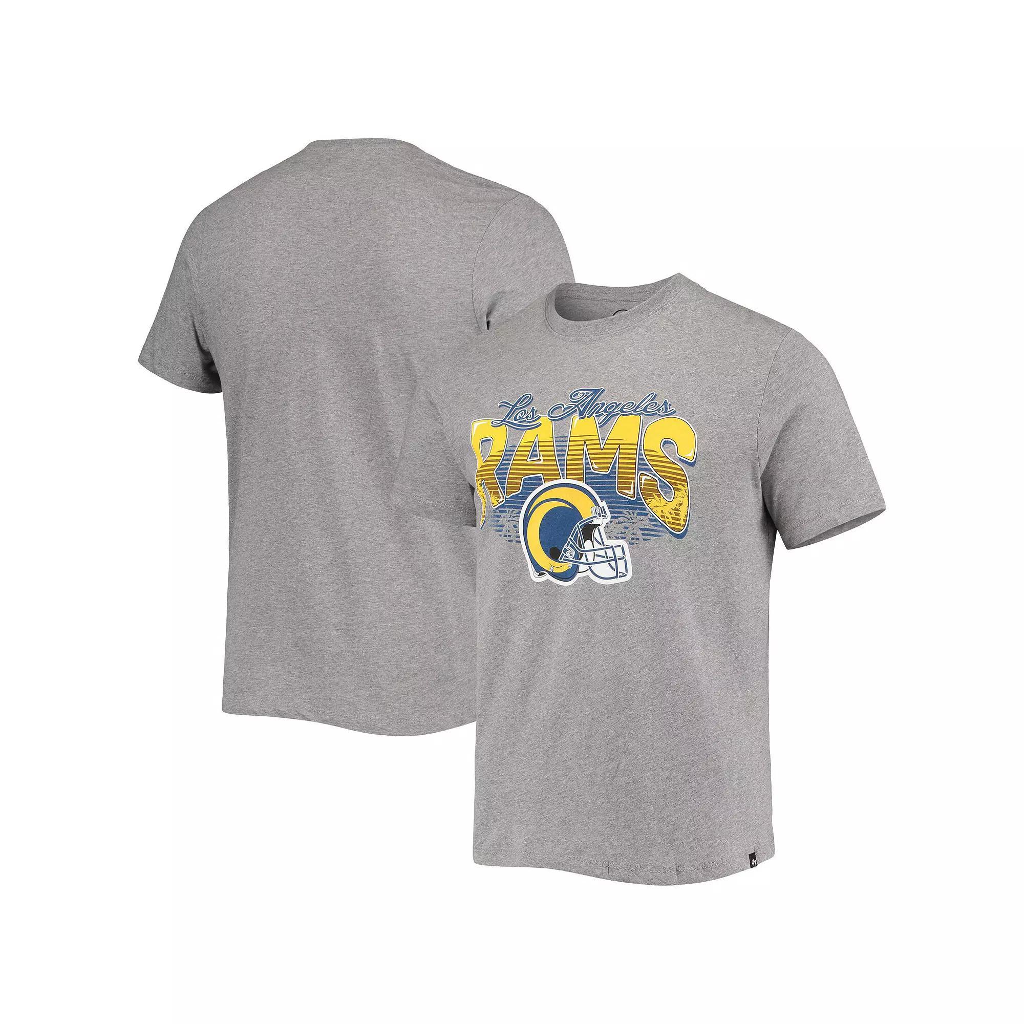 Men's '47 Heathered Gray Los Angeles Rams Super Rival Team T-Shirt, Size: Medium, Grey Product Image