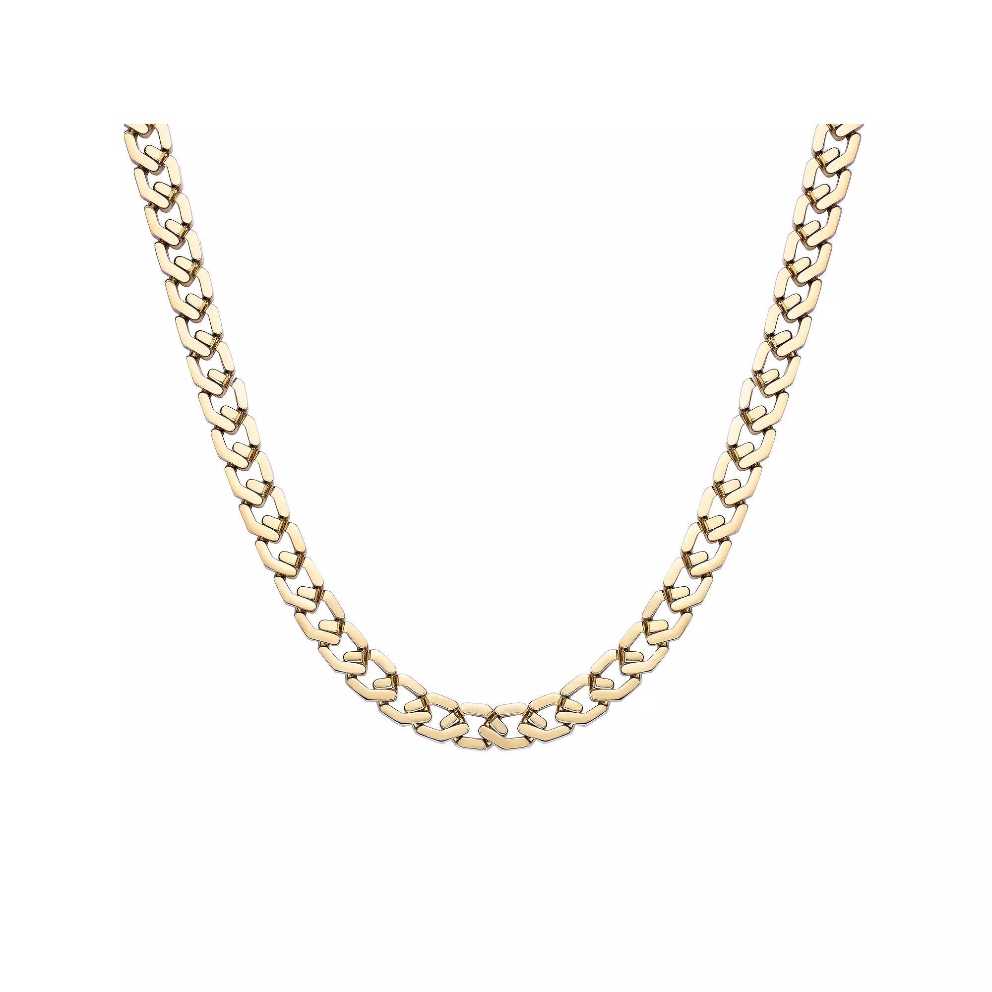 Men's LYNX Gold Ion-Plated Stainless Steel Chain Link Necklace, Size: 24", Gold Tone Product Image