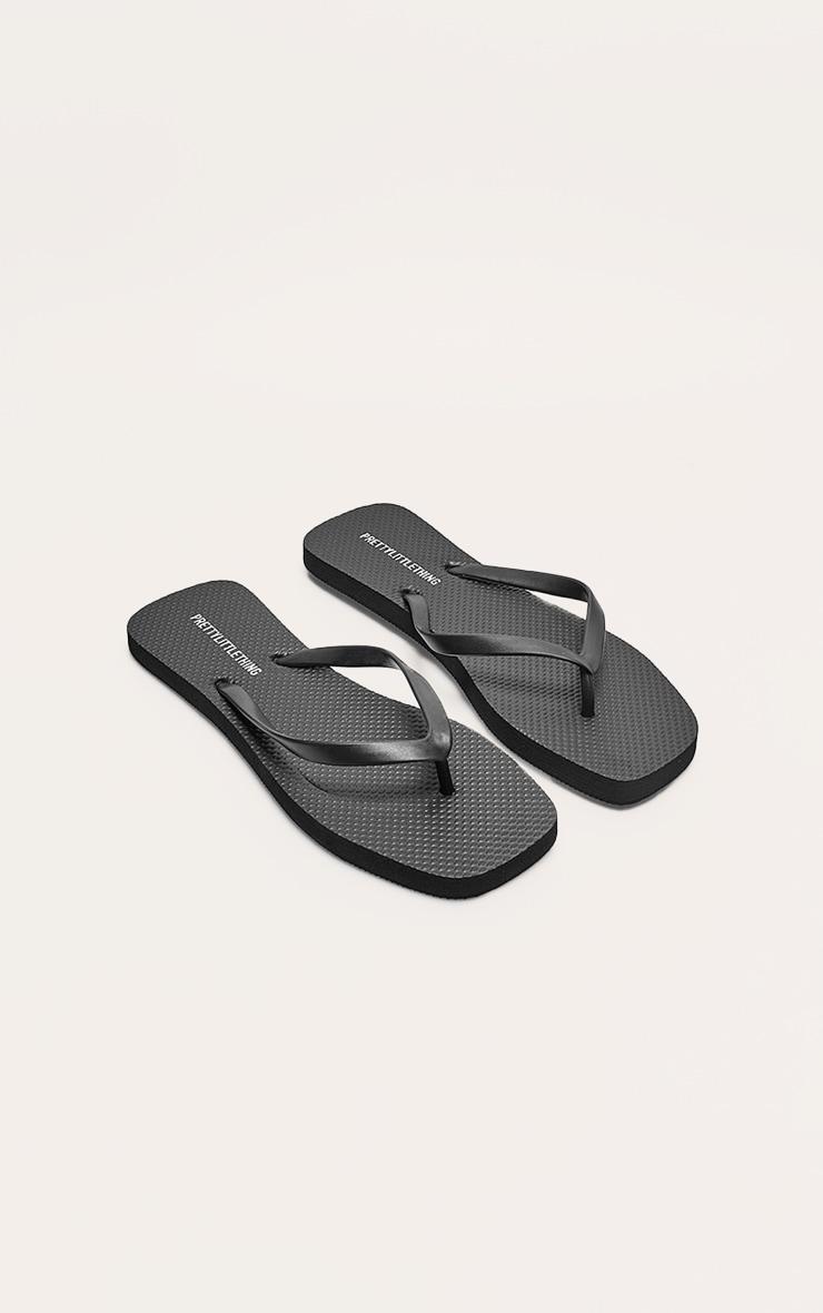 Black Square Toe Flip Flop Product Image